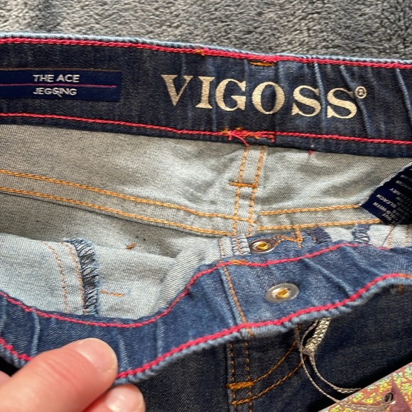 Vigoss High Rise Super Stretch Blue Jeggings New with tag size 10 - Picture 3 of 7